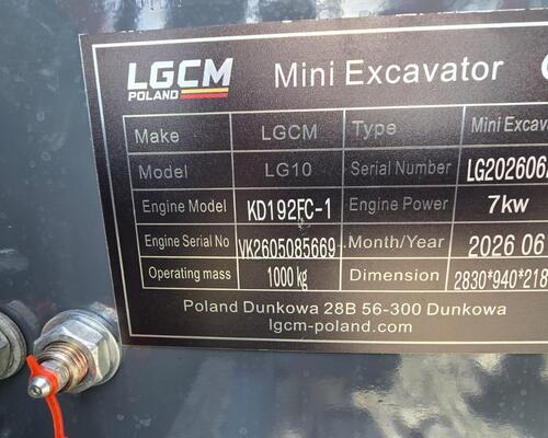 Minibagr LGCM LG10 1T s drapákem + 3 lžíce 