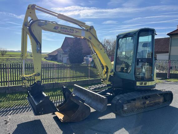 Mini bagr Yanmar VIO 50 bez přesahu zádě, 3x lžíce