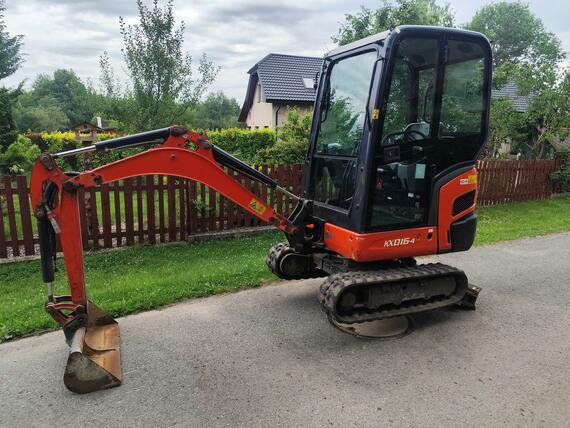 Minibagr Kubota KX016-4, rok 2017, 1550mth, roztah. pásy TOP