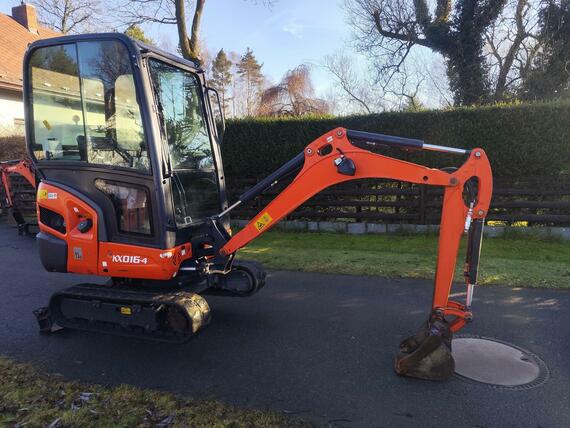 Minibagr Kubota KX016-4, rok 2017, 1800mth, roztah. pásy TOP