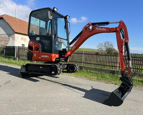 minibagr Kubota KX018-4 hyd.svahovka + hyd.podvozek/2x podkop
