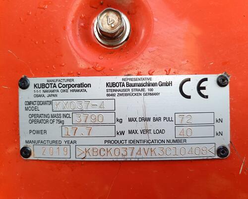 Minibagr Kubota KX037-4 GLS