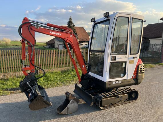 Minibagr Kubota KX 36-2G hyd. svahovka + podkop