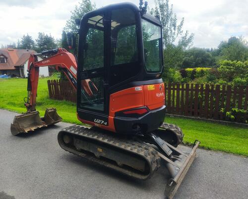 Minibagr KUBOTA U27-4, r.2018, 2,7t, 3x lžíce
