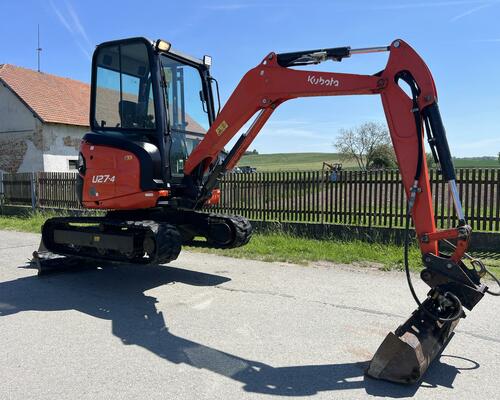 Minibagr Kubota U 27-4 hyd. svahovka+podkop, 2,7t