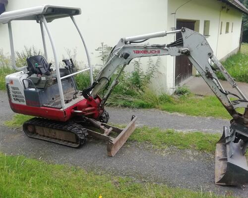 Minibagr Takeuchi TB 014,2x podkop.lžice + hydr. svahovka, rychloupínák