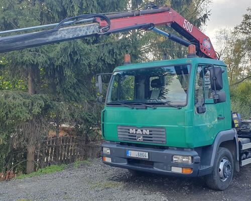 MAN 12.185 nosič kontejnerů s hydraulickou rukou