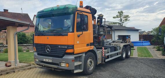 Mercedes Actros 2640 6x4 nosič kontejneru s hydrauluickou rukou, TOP stav