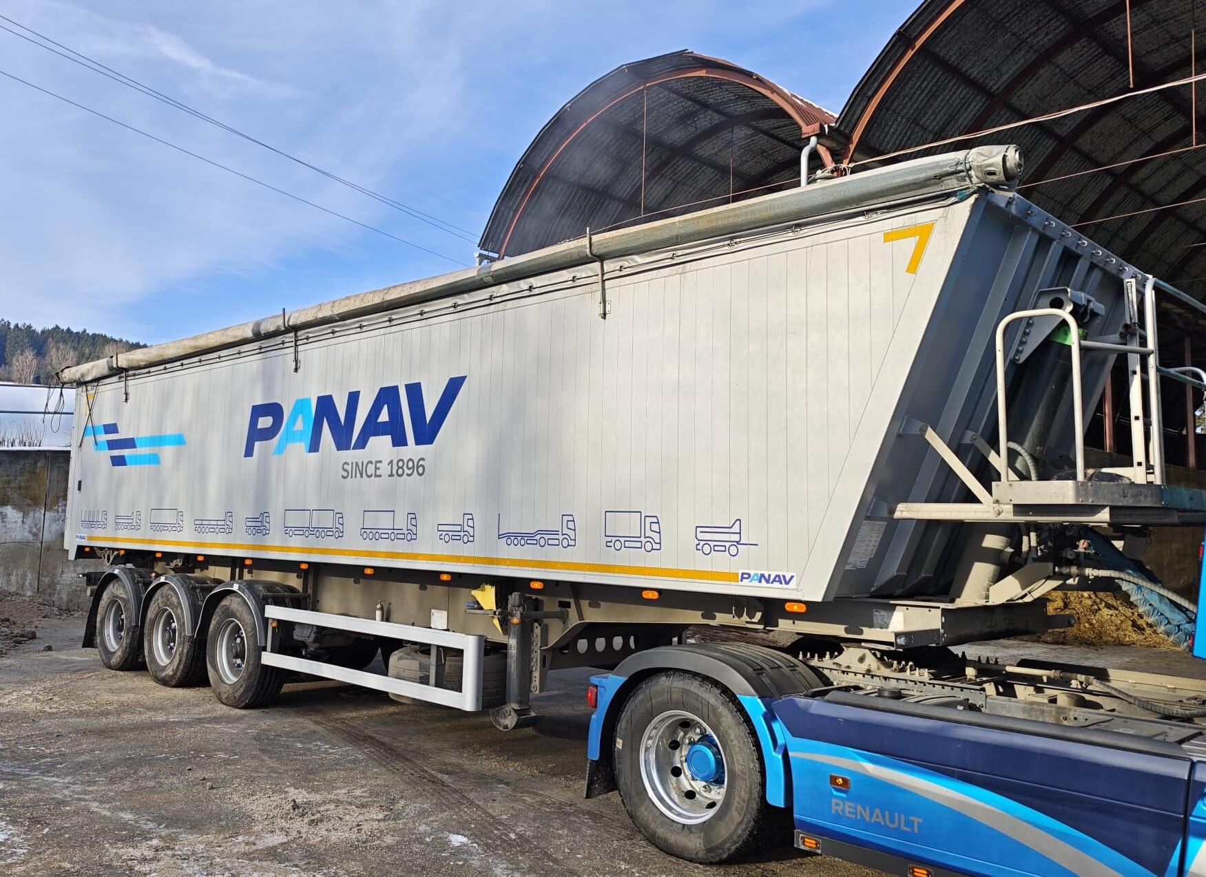 PANAV 50 m3 velkoobjemový sklápěcí návěs / trojkombinace / TOP STAV