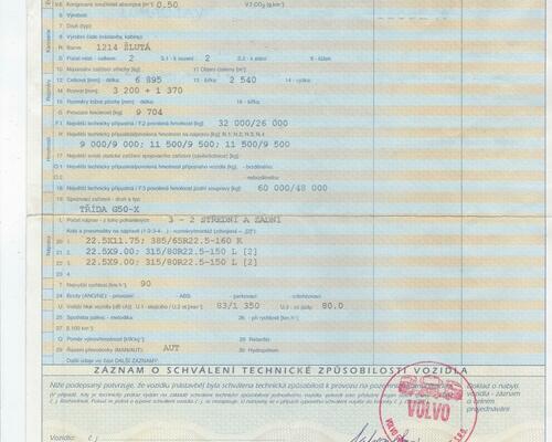 Souprava  tahač Volvo FM FMX 500 + návěs  Kässbohrer