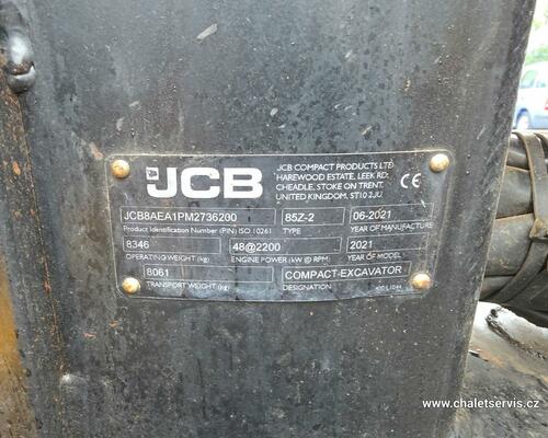 JCB 85Z-2, rok výroby 2021, 2842 motohodin JCB 85Z-2, rok výroby 2021, 2842 motohodin