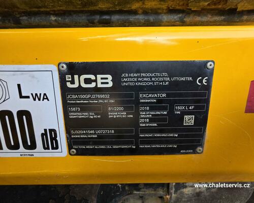 Pásový bagr JCB 150X HD, r.v. 2018, 6243 motohodin