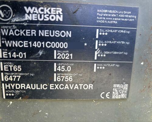 Wacker Neuson ET 65 Dělený výložník s Rotátorem Holp