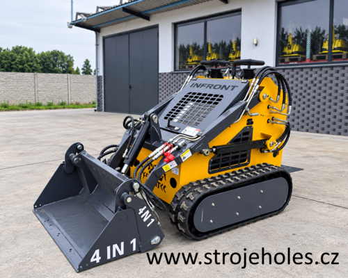 Mini pásový nakladač YF380 25 HP 890 kg, lžíce 4v1