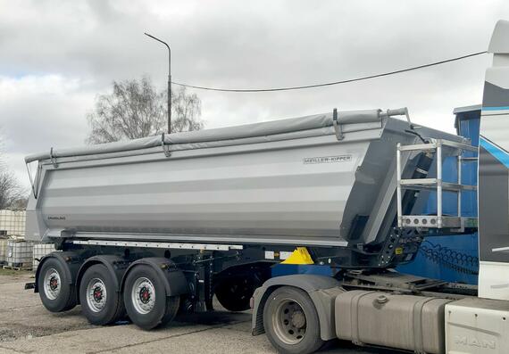 Sklápěcí návěs MEILLER 26 m3 Hardox / 2x ZVEDACÍ NÁPRAVA / plachta / provozní 6.040 kg / WABCO SmartBoard / SKLADEM