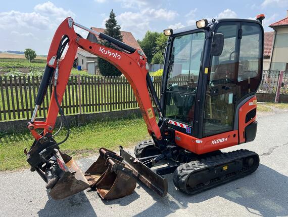 Minibagr Kubota KX 018-4 hyd.svahovka+podkopy, 2014
