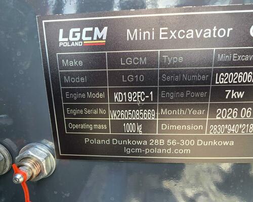 Minibagr LGCM LG10 1T s drapákem + 3 lžíce