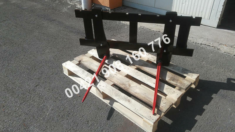 Nosič balíkov slamy, držiak hrotov na balíky, nasúvací držiak na vidly