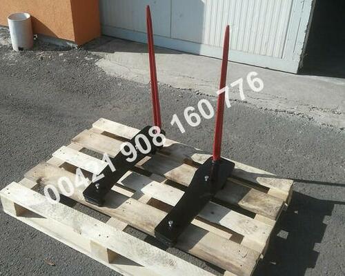 Nosič balíkov slamy, držiak hrotov na balíky, nasúvací držiak na vidly