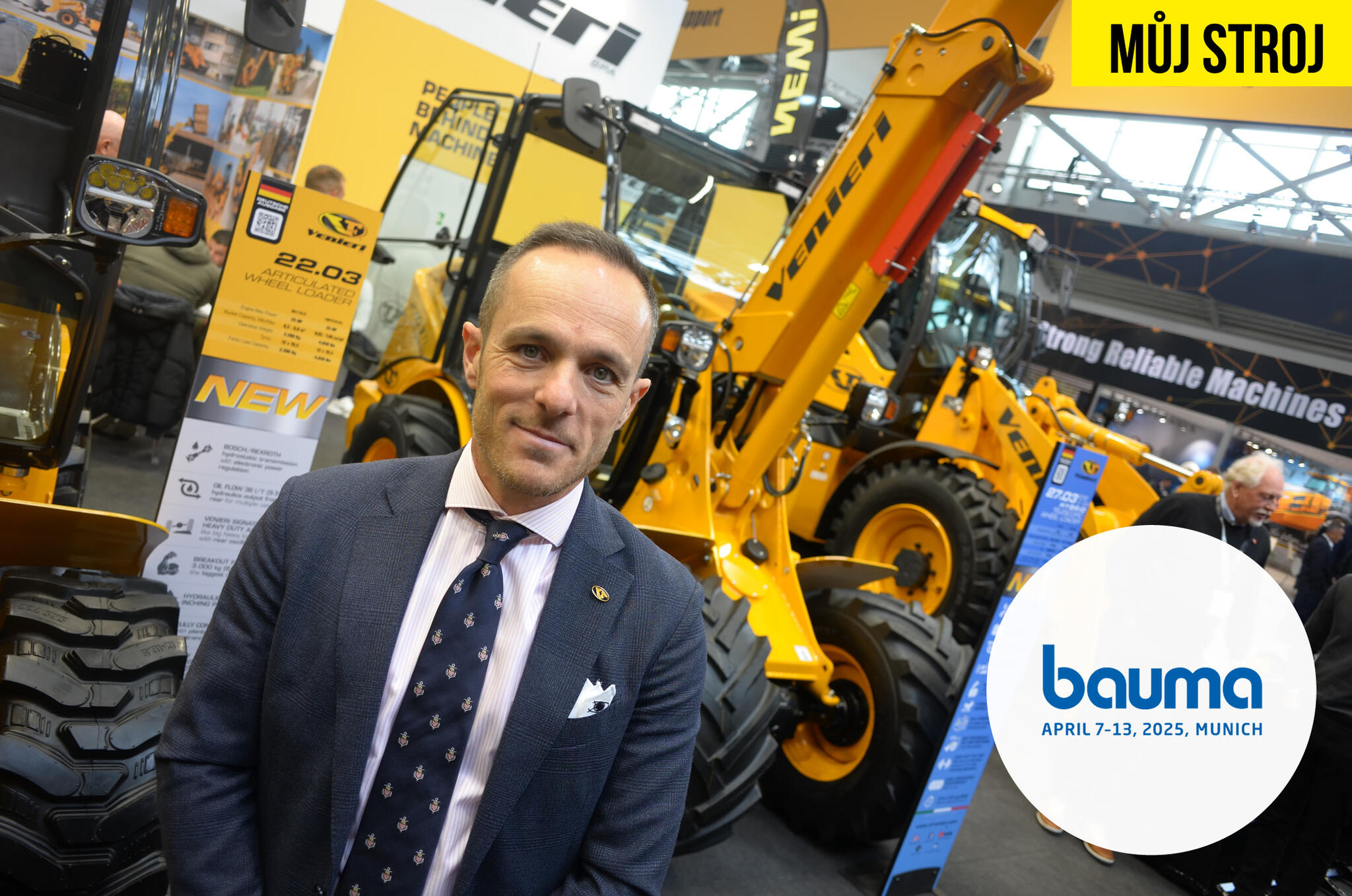 Filippo Muccinelli Venieri před teleskopickým nakladačem Venieri 27.03 TL Hybrid