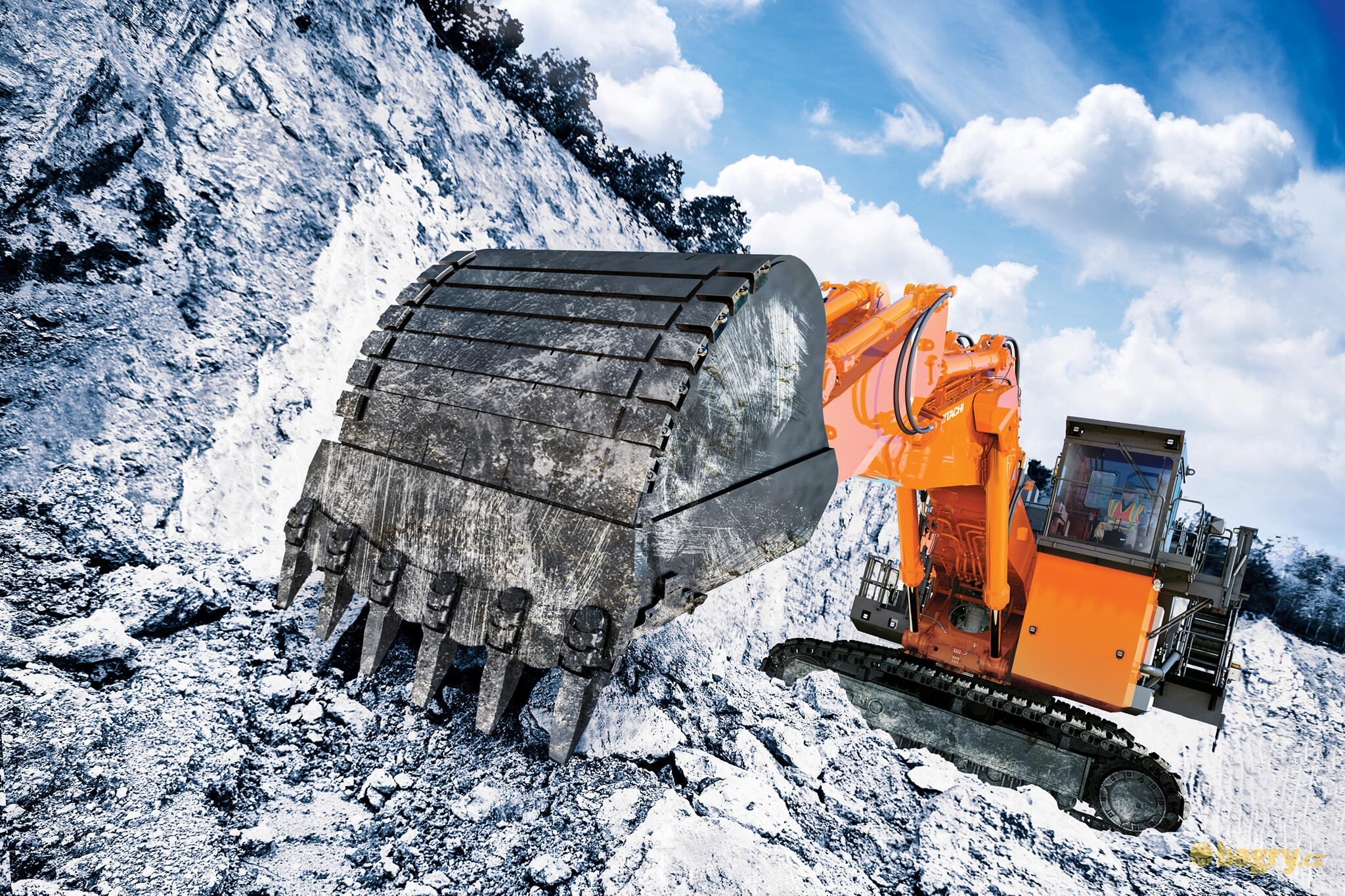 Hitachi EX2000-7 s podkopovou lžící