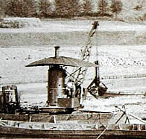 Priestmanův dvouřetězový drapákový bagr Bünger & Leyrer Lanna 1 z roku 1889