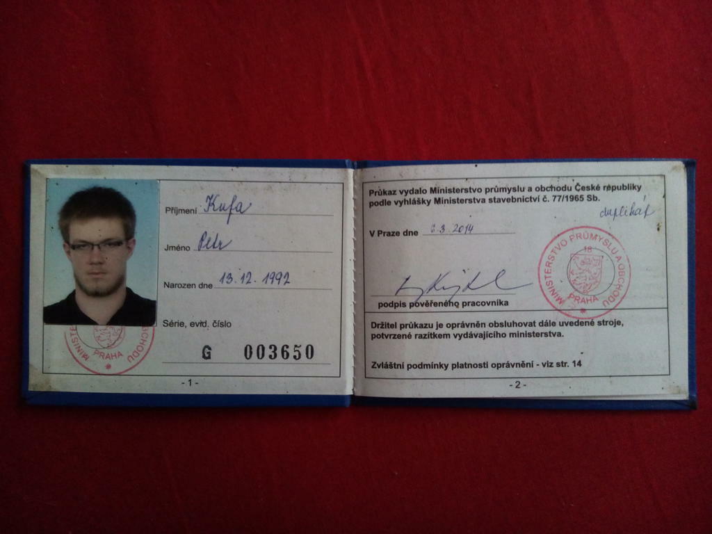 Re: Strojnický průkaz 