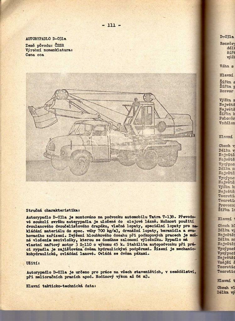 z "Katalogu některých druhu motorových a přípojných vozidel a mechanizačných prostředku v národním hospodářství."