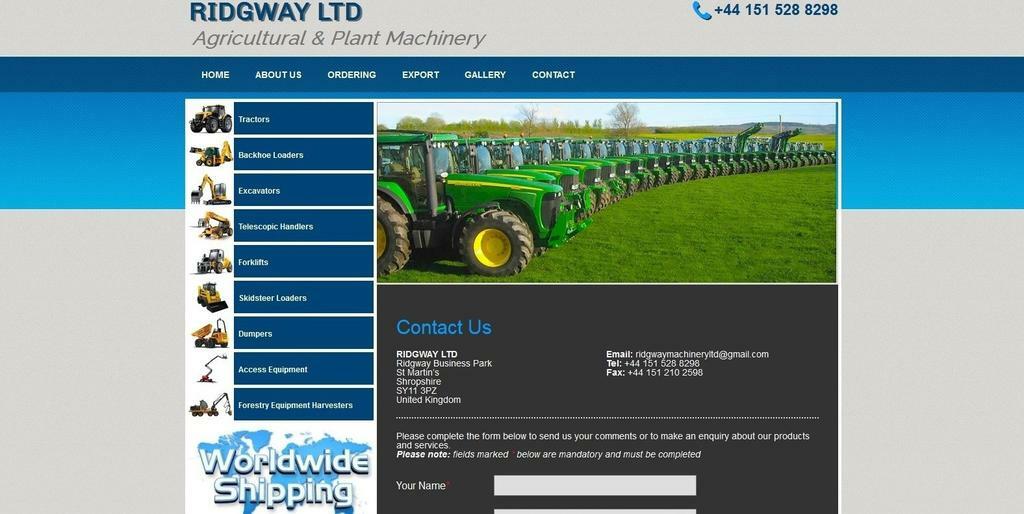 www.ridgway-machinery.com Pozor podvod cez internet