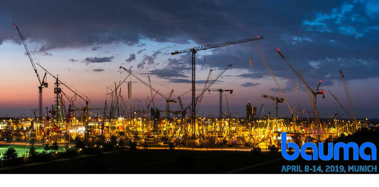 bauma16_panorama photo blue hour logo