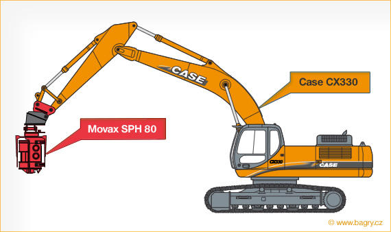 Case CX330 + Movax SPH 80