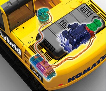 Hybridní systém Komatsu