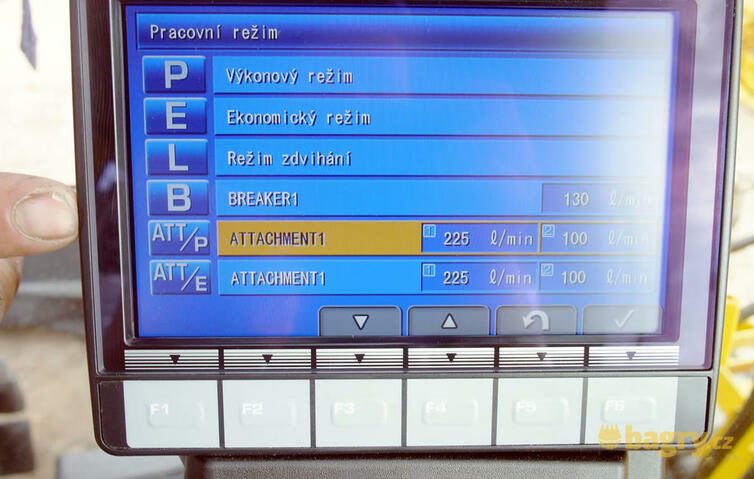 Zobrazení menu na displeji