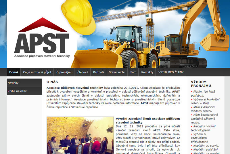 Asociace půjčoven stavební techniky spustila prezentaci na webu