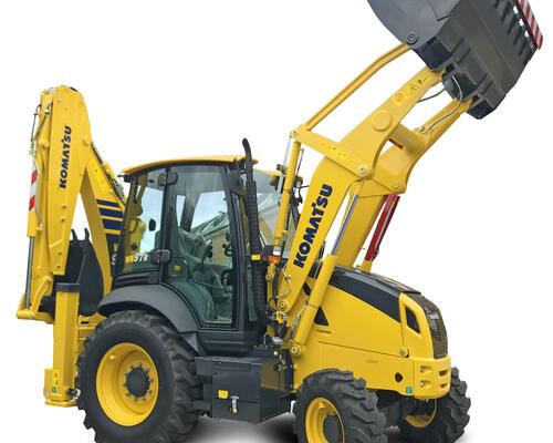 Komatsu WB97R-8 má rafinovaný a moderní vzhled