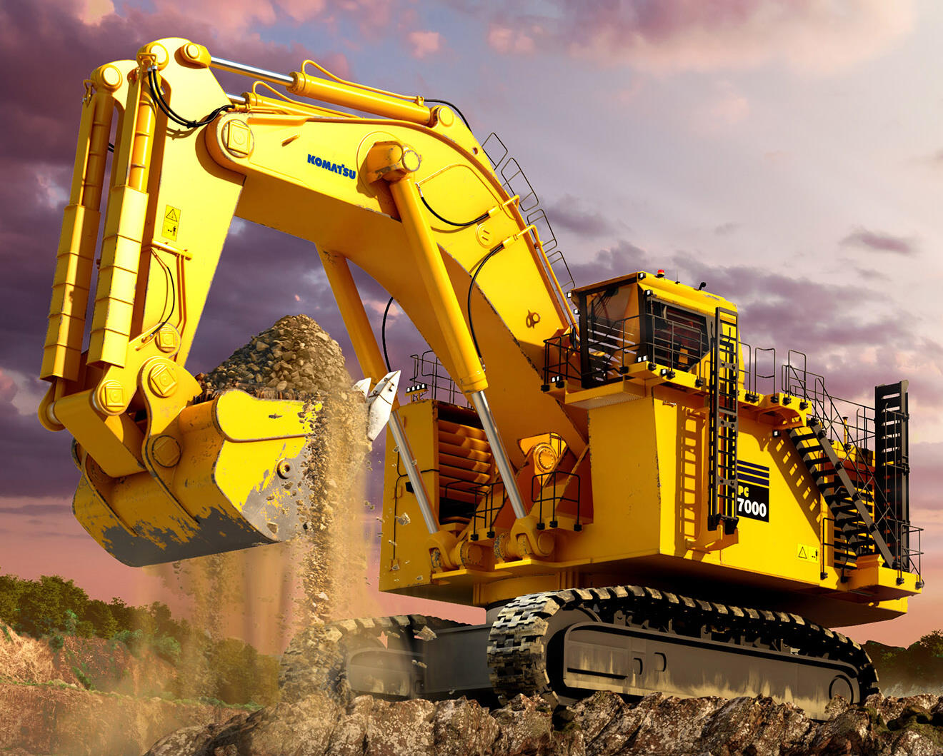 Elektricky poháněné hydraulické těžební rýpadlo Komatsu PC7000-11E