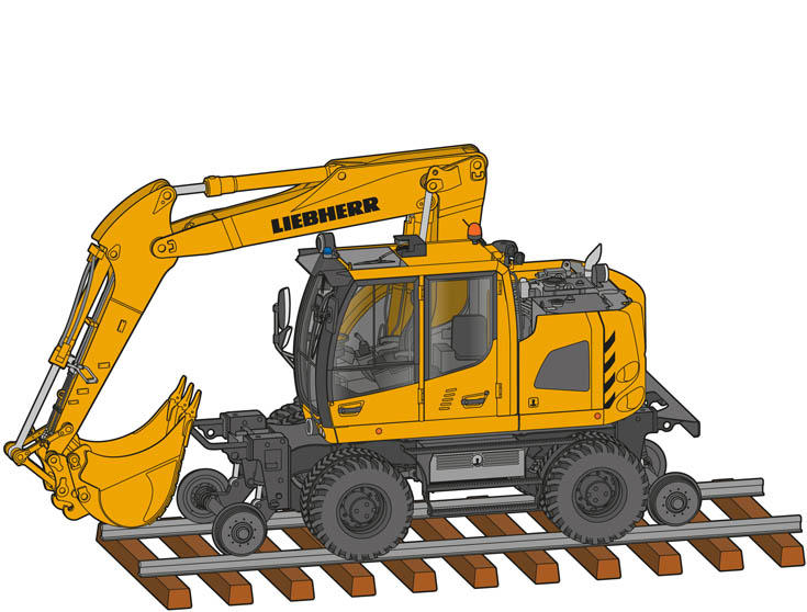 Nové dvoucestné rypadlo Liebherr A 922 Rail
