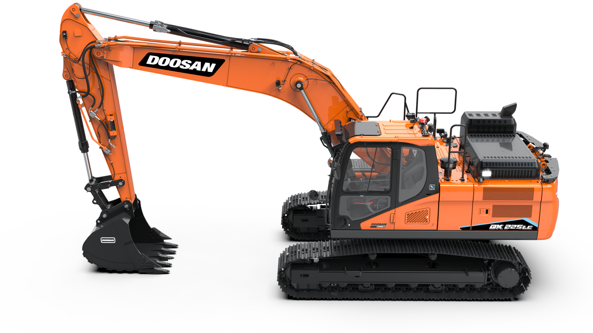 Nový model DX225LC-7X – první „chytré“ rypadlo Doosan 