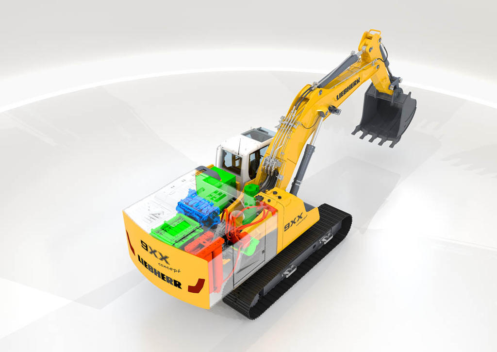 Pásové rypadlo R 9XX concept: technologický nosič pro elektrické hybridní pohony