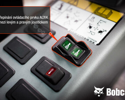 Přepínání ovládacího prvku AUX4 mezi levým a pravým joystickem